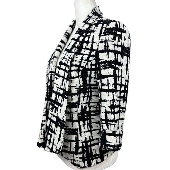 NEW Kasper Womens Size 4 Black White Elegant Party Chic Blazer Jacket 3/4 Sleeve - Picture 6 of 11